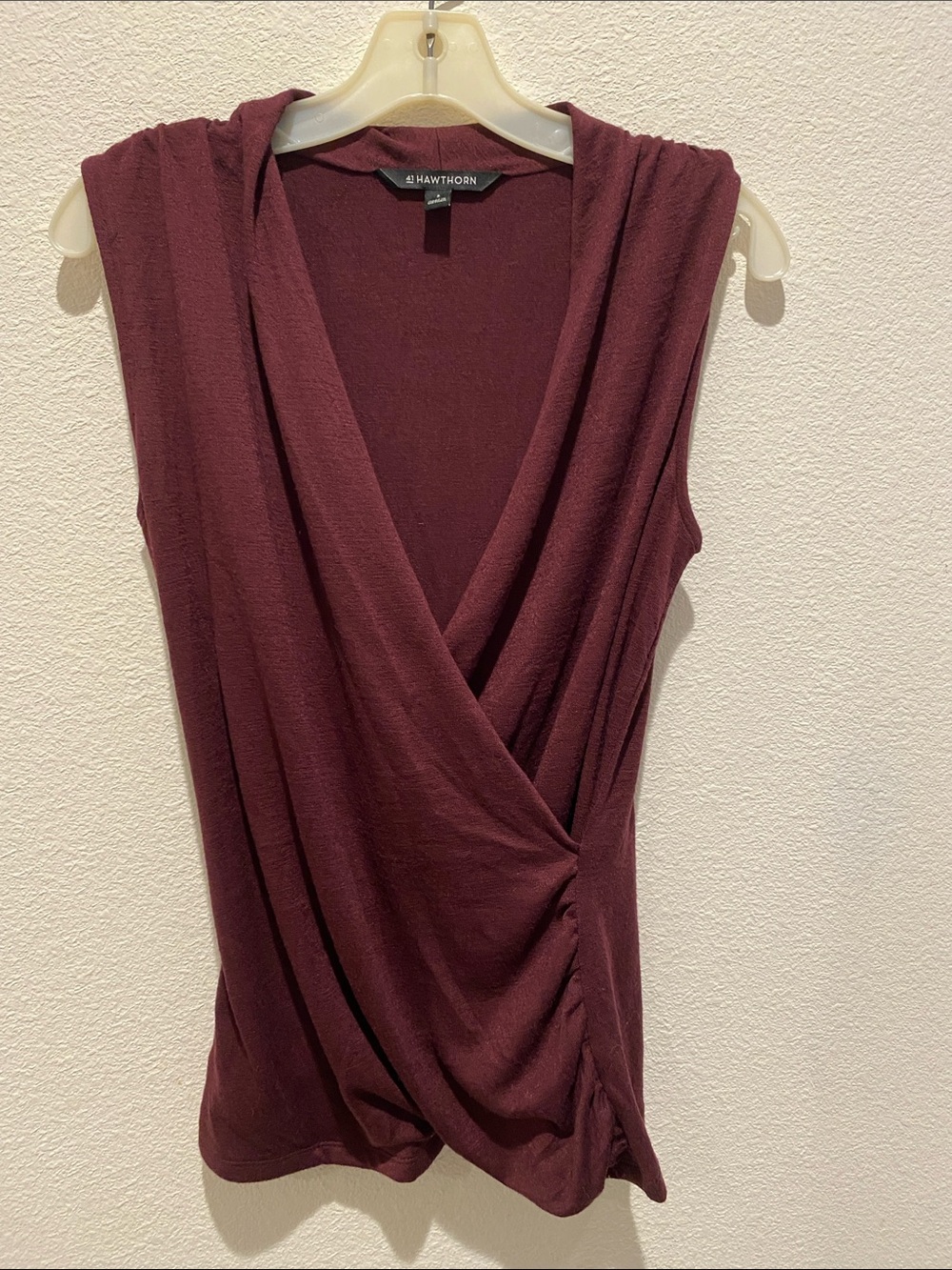 41 Hawthorn Sleeveless Surplice Camisole in Burgundy